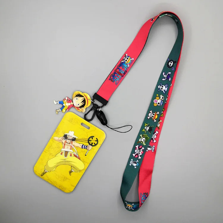 One Piece Card Cases Lanyard Keychains Set | Keychain | One Piece