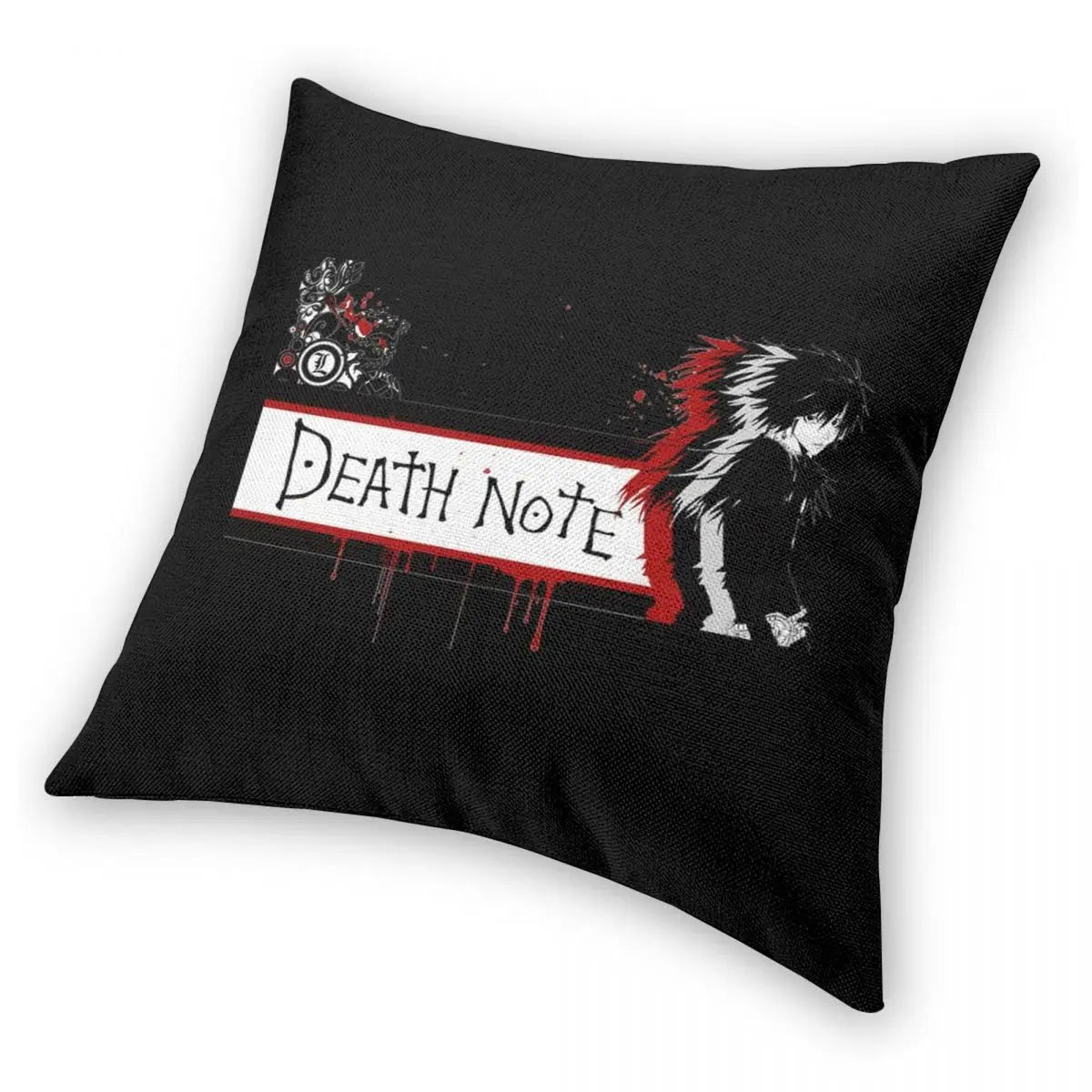 Square Pillowcase Polyester Linen Velvet | Home Decor | Death Note