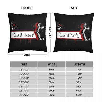 Square Pillowcase Polyester Linen Velvet | Home Decor | Death Note