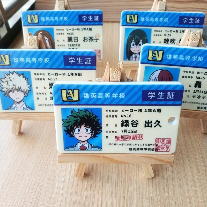 2020 MHA Key Chain Student Card Bus Card Set | Cosplay Accessories | My Hero Academia