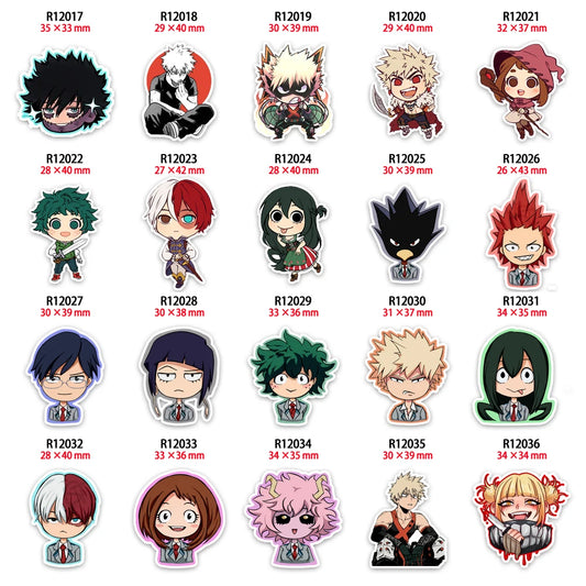 10pcs MHA Resin Acrylic Charms | Keychain Accessories | My Hero Academia