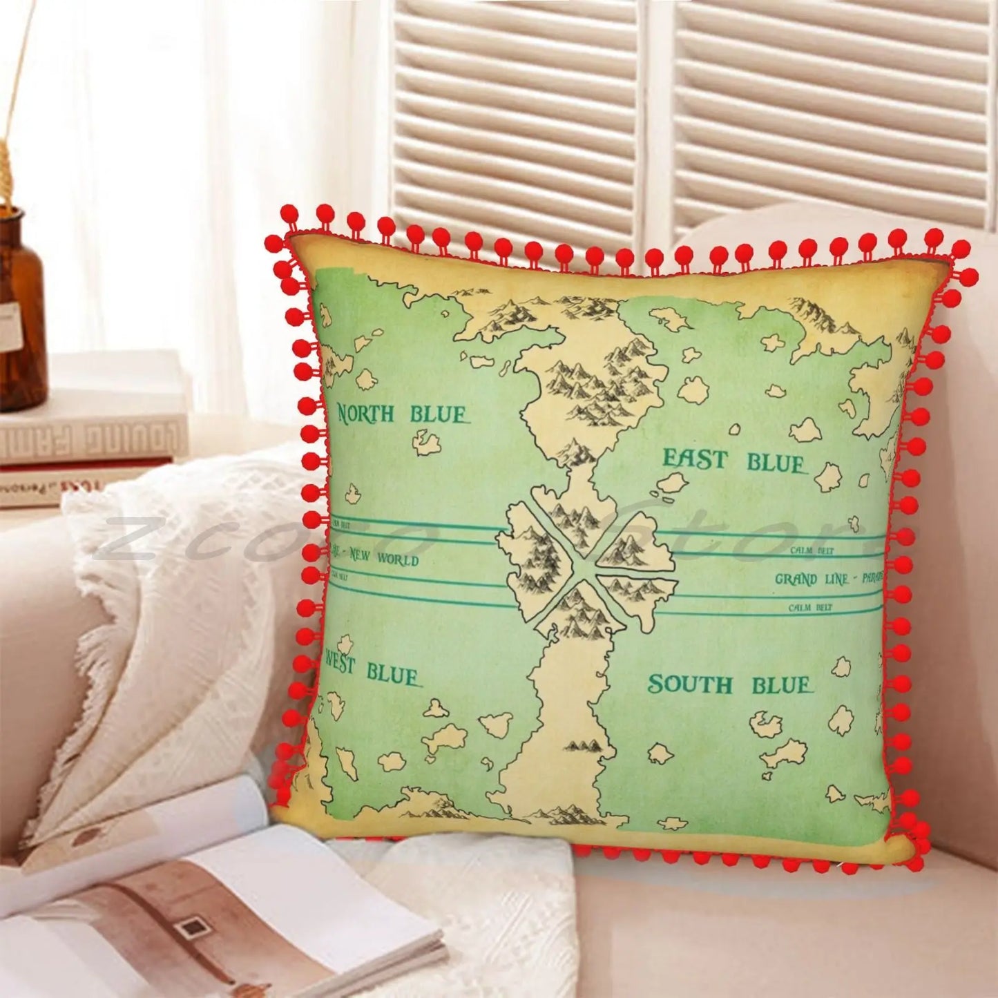 Map Print Flax Pillow Case | Pillow Case | Attack on Titan