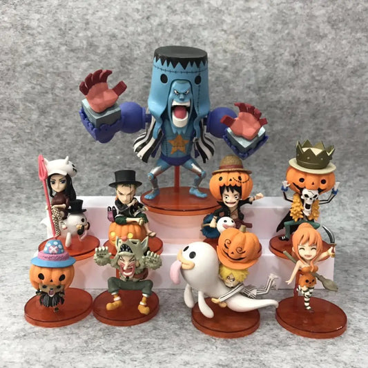 9pcs/set One Piece WFC Halloween Luffy Sanji Chopper Nami Pumpkin | Action Figures | One Piece