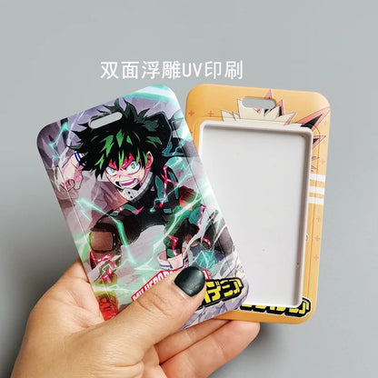 1 set Anime Card Cases card Lanyard Key Lanyard Cosplay Badge ID Cards Holders Neck Straps Keychains My Hero Academia