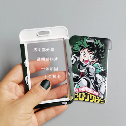 1 set Anime Card Cases card Lanyard Key Lanyard Cosplay Badge ID Cards Holders Neck Straps Keychains My Hero Academia