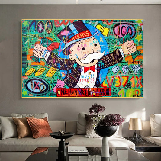 Get the Money Print on Canvas Painting | Poster | Street Graffiti Art