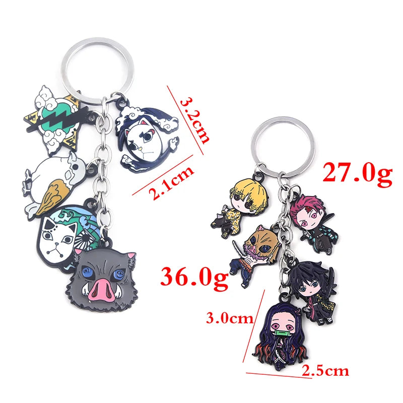 Tanjirou Nezuko Zenitsu Keyring | Metal Keychain | Demon Slayer