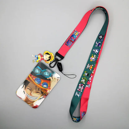 One Piece Card Cases Lanyard Keychains Set | Keychain | One Piece