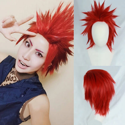 Eijirou Kirishima Red Cosplay Costume Wig | Wig + Wig Cap | My Hero Academia