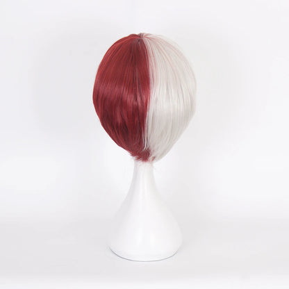 Shoto Todoroki White And Red Cosplay Wig | Wig + Wig Cap | My Hero Academia