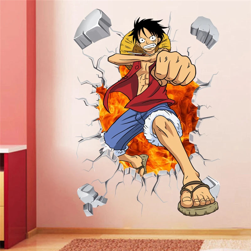 Monkey D Luffy 3D Broken Hole Wall Stickers | Wall Stickers | One Piece