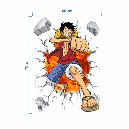 Monkey D Luffy 3D Broken Hole Wall Stickers | Wall Stickers | One Piece