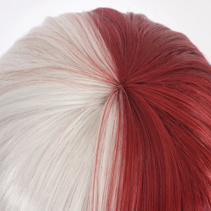 Shoto Todoroki White And Red Cosplay Wig | Wig + Wig Cap | My Hero Academia