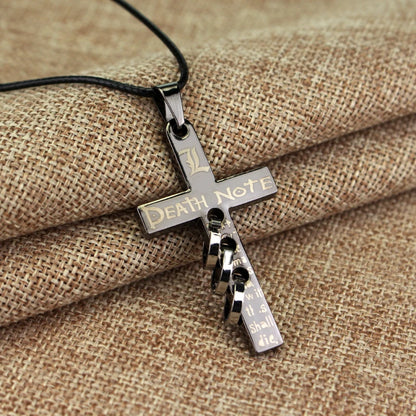 Black Metal Cross Necklace | Cosplay Accessory | Death Note