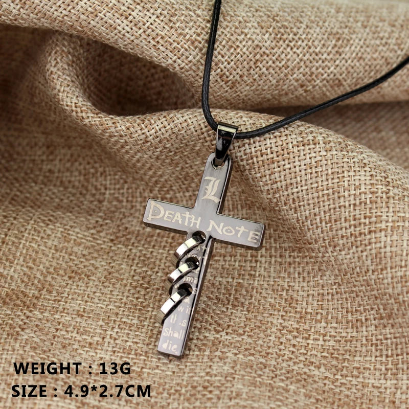 Black Metal Cross Necklace | Cosplay Accessory | Death Note