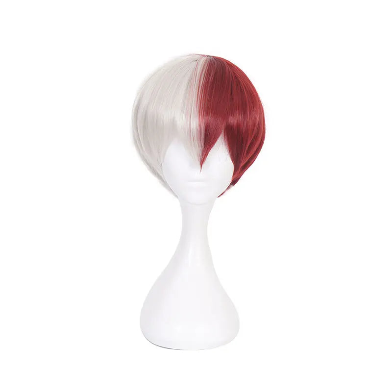 Shoto Todoroki White And Red Cosplay Wig | Wig + Wig Cap | My Hero Academia