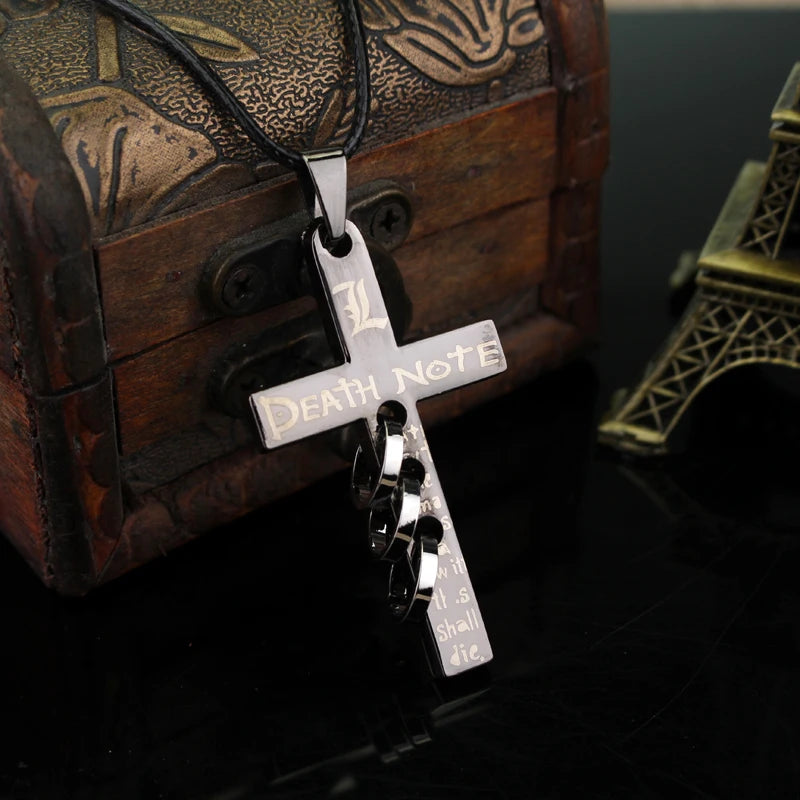 Black Metal Cross Necklace | Cosplay Accessory | Death Note