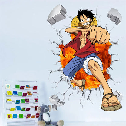 Monkey D Luffy 3D Broken Hole Wall Stickers | Wall Stickers | One Piece