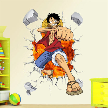 Monkey D Luffy 3D Broken Hole Wall Stickers | Wall Stickers | One Piece