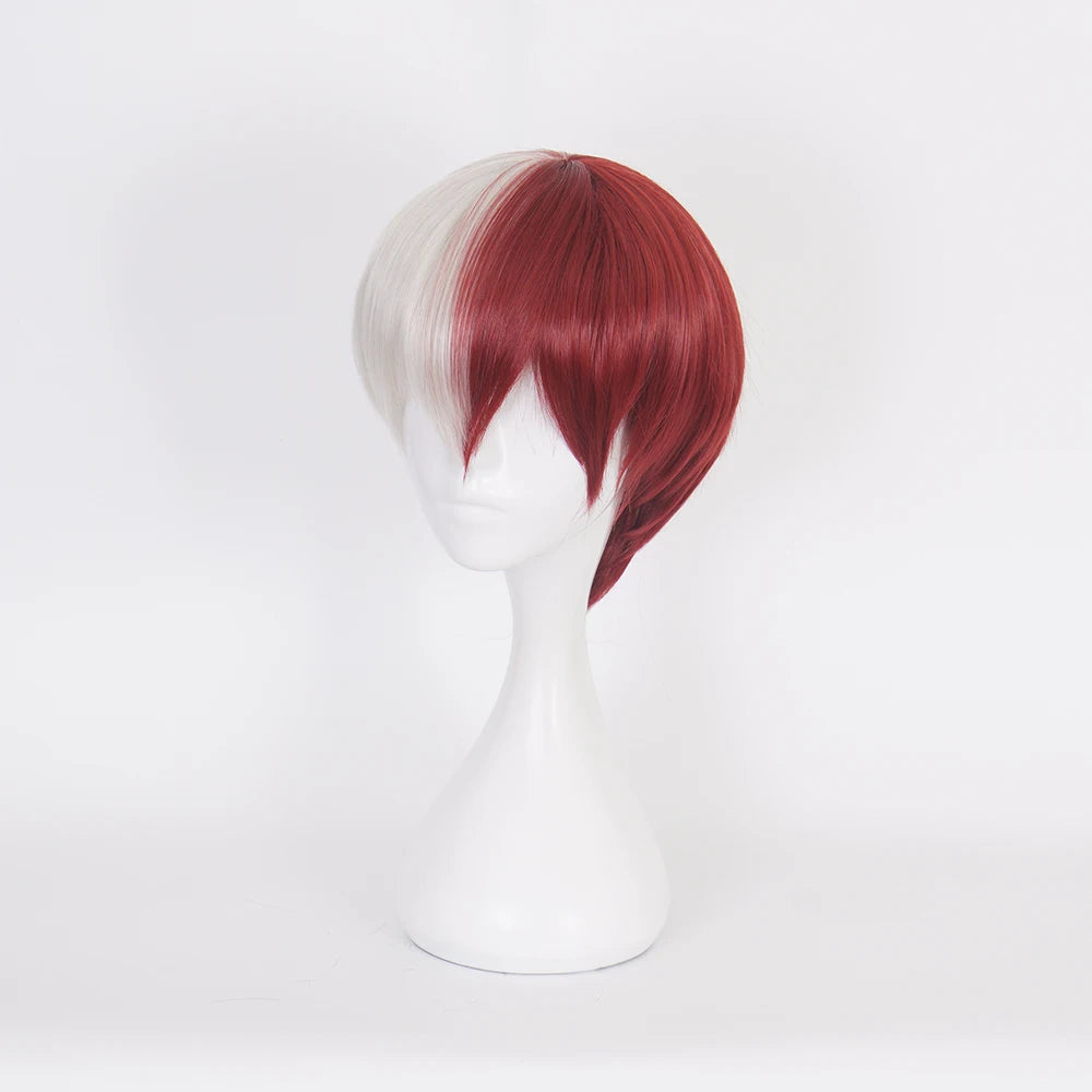 Shoto Todoroki White And Red Cosplay Wig | Wig + Wig Cap | My Hero Academia