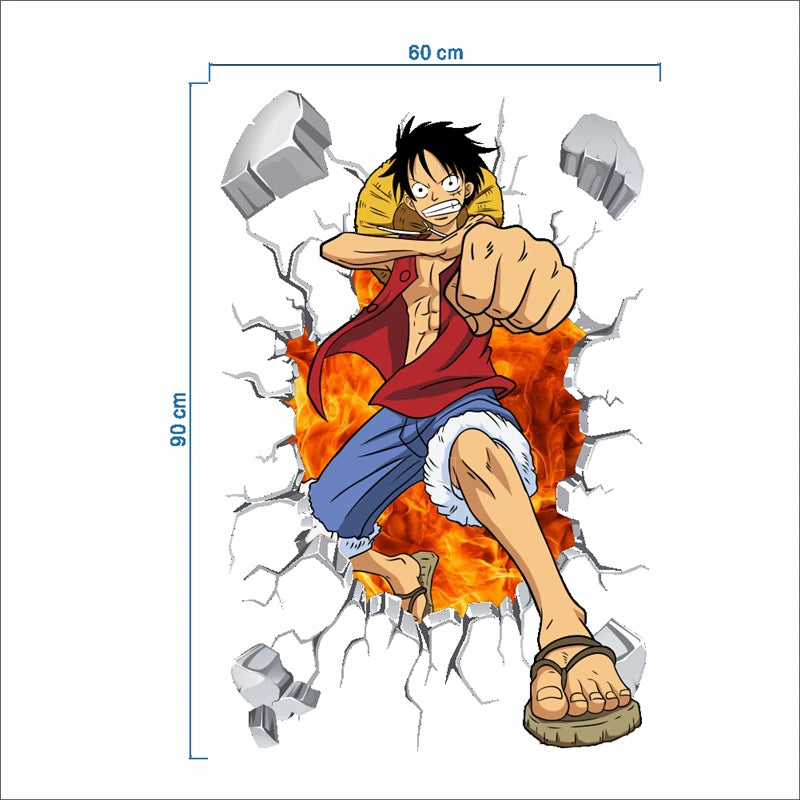 Monkey D Luffy 3D Broken Hole Wall Stickers | Wall Stickers | One Piece