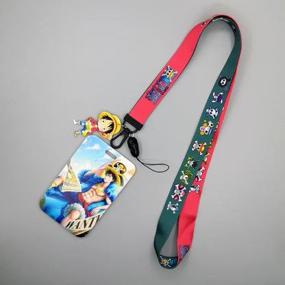 One Piece Card Cases Lanyard Keychains Set | Keychain | One Piece