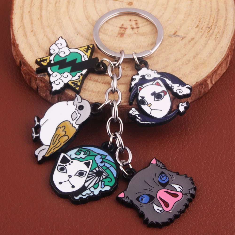 Tanjirou Nezuko Zenitsu Keyring | Metal Keychain | Demon Slayer