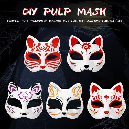 Mask Hand-painted Cat Fox Mask | Accessories | Demon Slayer