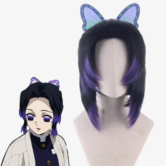 Kochou Shinobu Cosplay Wig | Headwear Cos Props | Demon Slayer