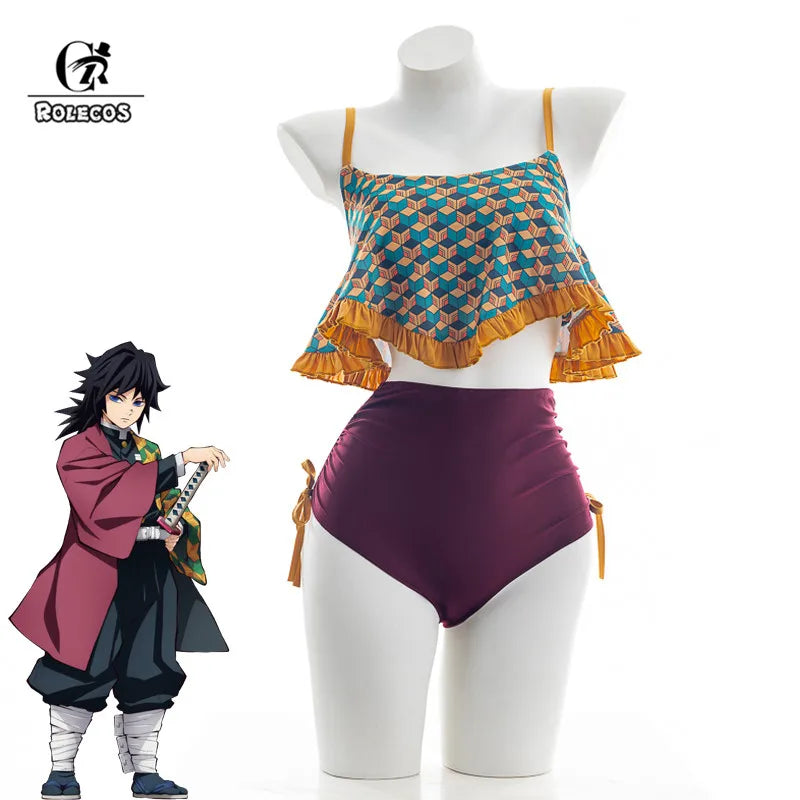 Tomioka Giyuu Cosplay Costume | Sexy Swimwear Summertime Dress | Demon Slayer