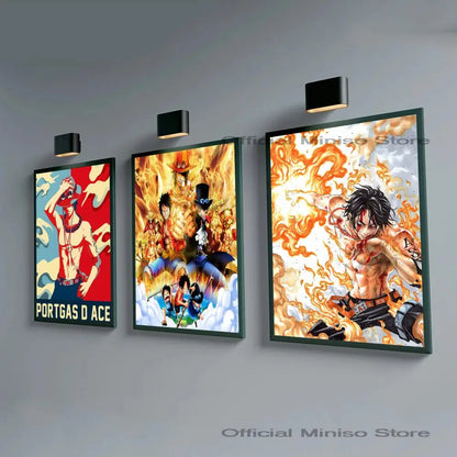 1pc O-One Piece Portgas D Ace Poster Self-adhesive Art Waterproof Paper Sticker | Poster | One Piece