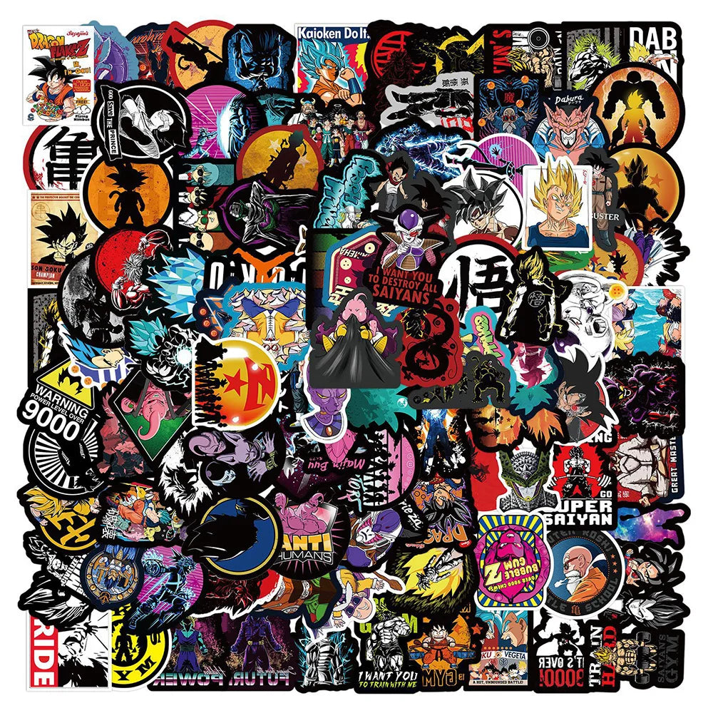 100pcs One Piece Naruto Dragon Ball Mix Stickers Decal | Sticker | One Piece, Naruto, Dragon Ball