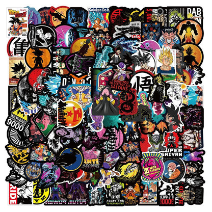 100pcs One Piece Naruto Dragon Ball Mix Stickers Decal | Sticker | One Piece, Naruto, Dragon Ball