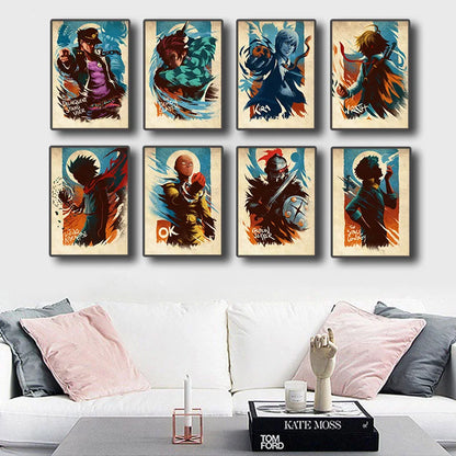 Jojo Figure Comics Canvas Painting | Decor | Demon Slayer