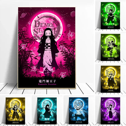 Moon Posters Canvas Painting | Decor | Demon Slayer