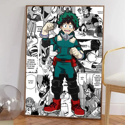 Japanese Poster Sticker | Self-adhesive | My Hero Academia