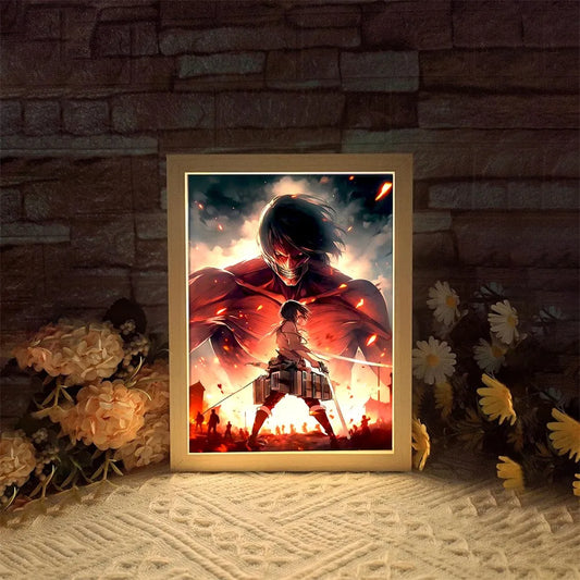 Attack on Titan Night Light Painting Picture Frame | Night Light | Attack on Titan