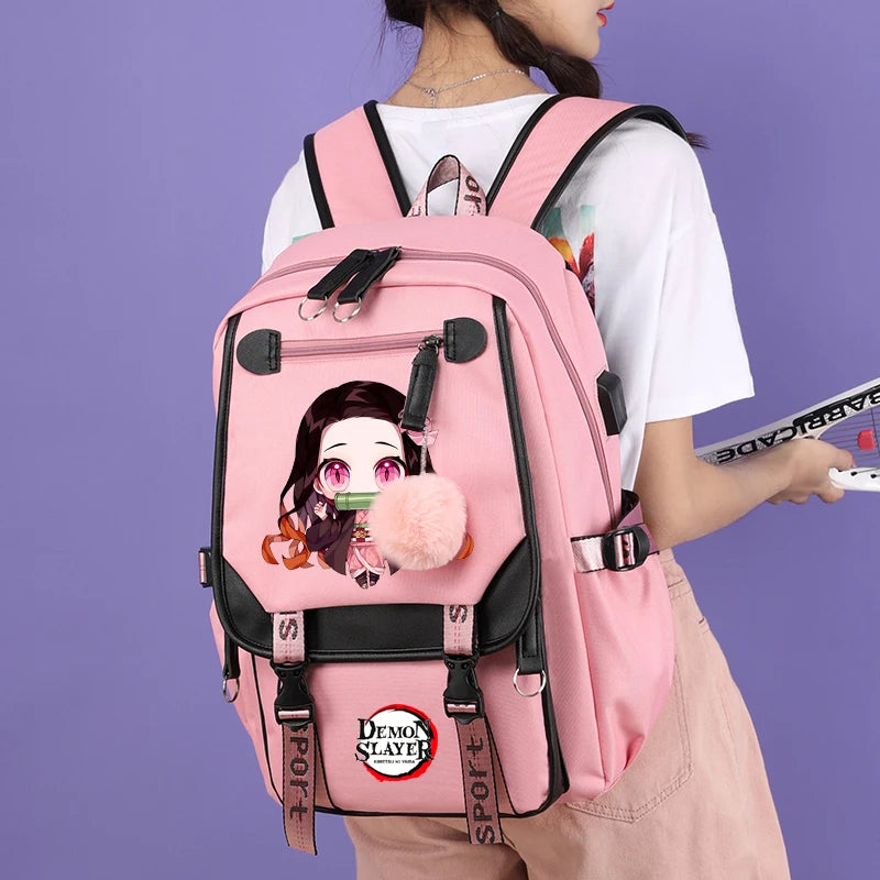 Nezuko Backpacks Canvas Laptop Back Pack | Accessories | Demon Slayer