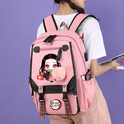 Nezuko Backpacks Canvas Laptop Back Pack | Accessories | Demon Slayer