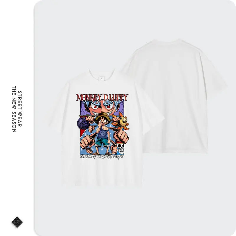 One Piece T Shirts Oversized Vintage Washed Monkey D Luffy T-shirt | T-shirt | One Piece