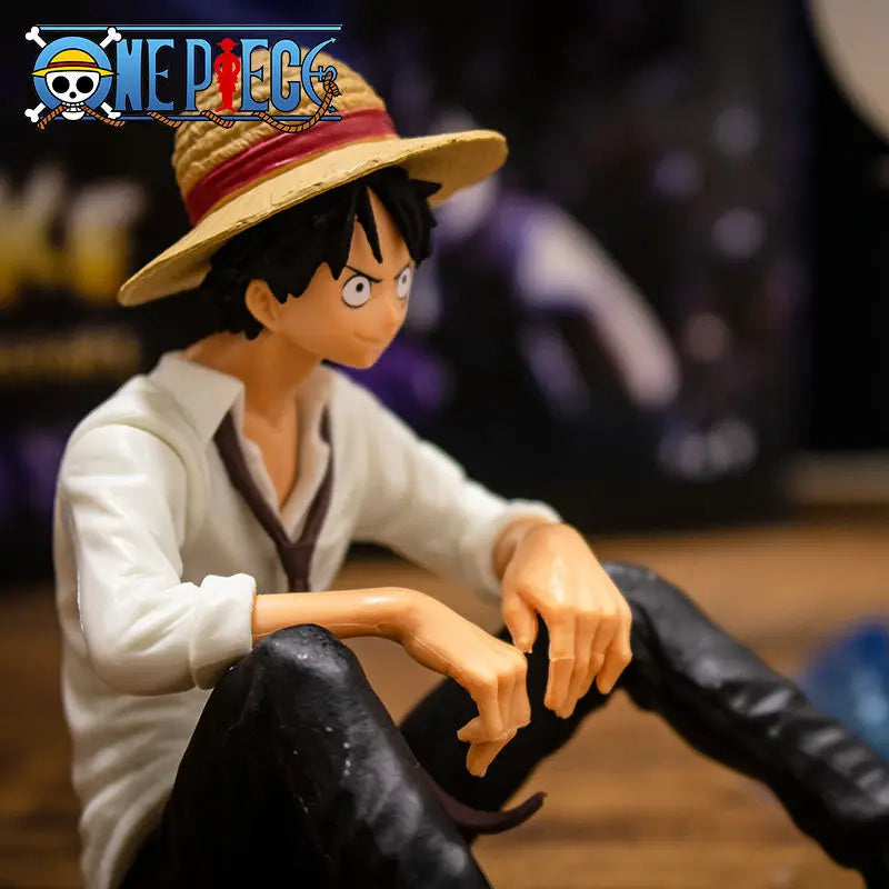 12cm One Piece Figure Luffy Sitting Position | Action Figure PVC Model | One Piece