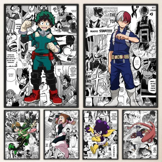 Japanese My Hero Academia Wall Sticker | Vintage Decorative Painting | My Hero Academia