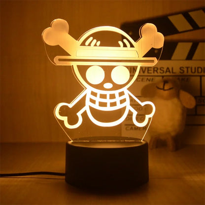 One Piece Luffy Figure 3D Illusion LED Night Light | Night Light | One Piece