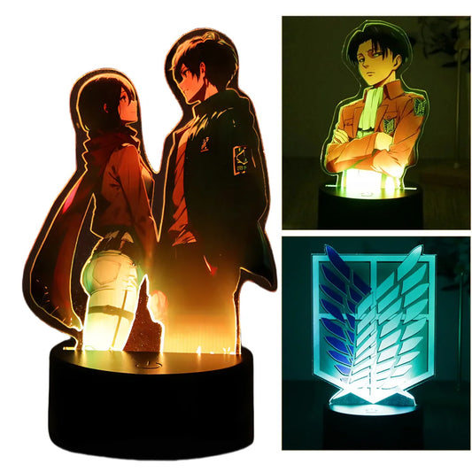 Attack on Titan Figures 3D Lamp LED Night Light | Night Light | Attack on Titan