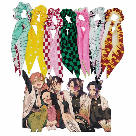 Kimetsu No Yaiba Cosplay Large Intestine Hair Band | Ribbon Scarf Headdress | Demon Slayer