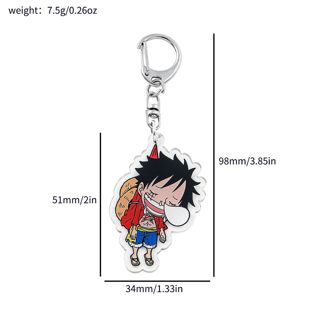 One Piece Keychain Figure Monkey D  Zoro Acrylic Badge Pendant Keyring | Keychain | One Piece