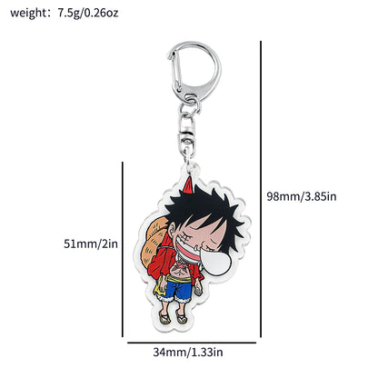 One Piece Keychain Figure Monkey D  Zoro Acrylic Badge Pendant Keyring | Keychain | One Piece