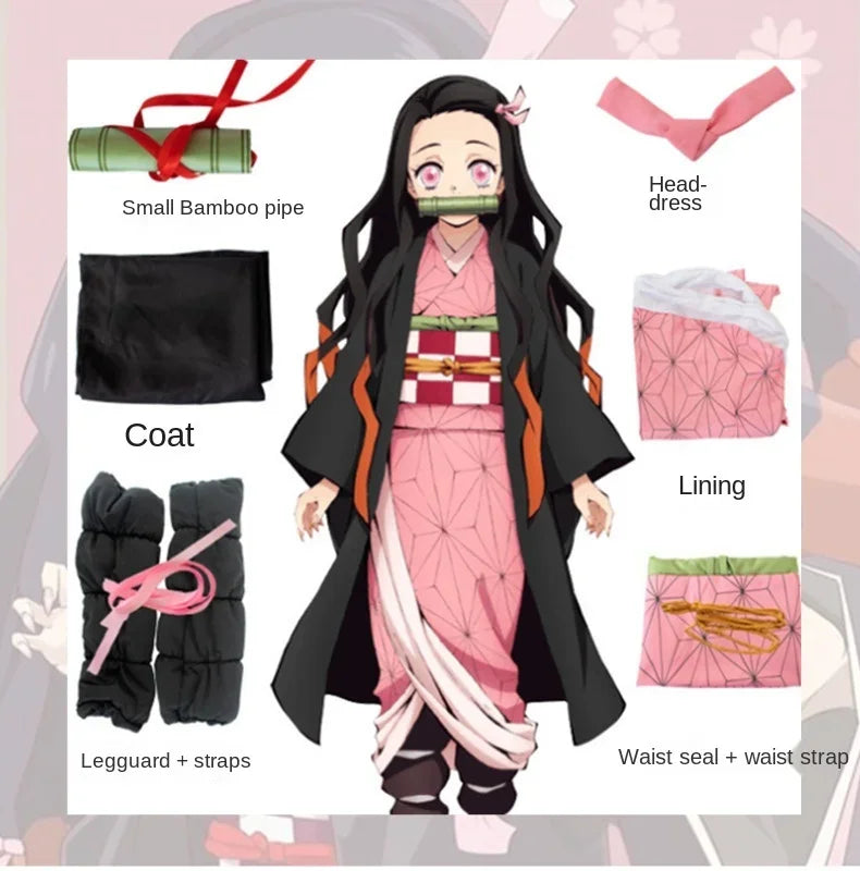 Nezuko Halloween Costume | Party Clothes Set | Demon Slayer