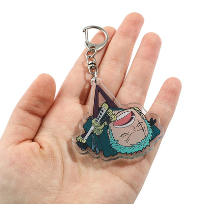 One Piece Keychain Figure Monkey D  Zoro Acrylic Badge Pendant Keyring | Keychain | One Piece