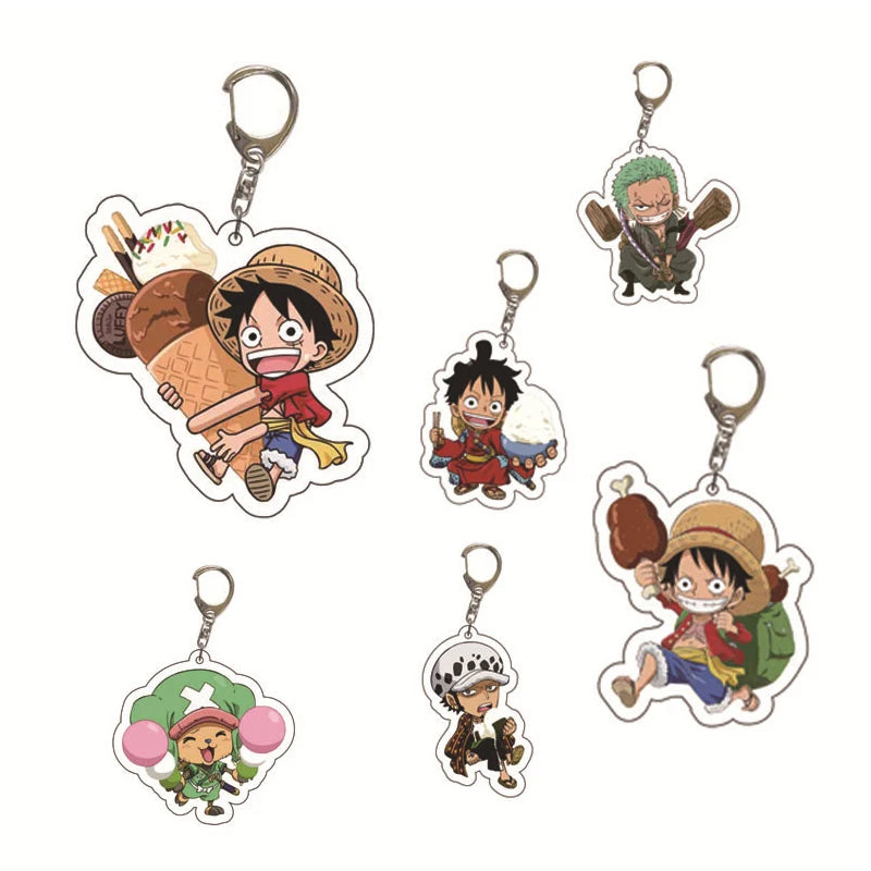 One Piece Key Holder Acrylic Zoro Luffy Law Ace Sanji | Keychain | One Piece